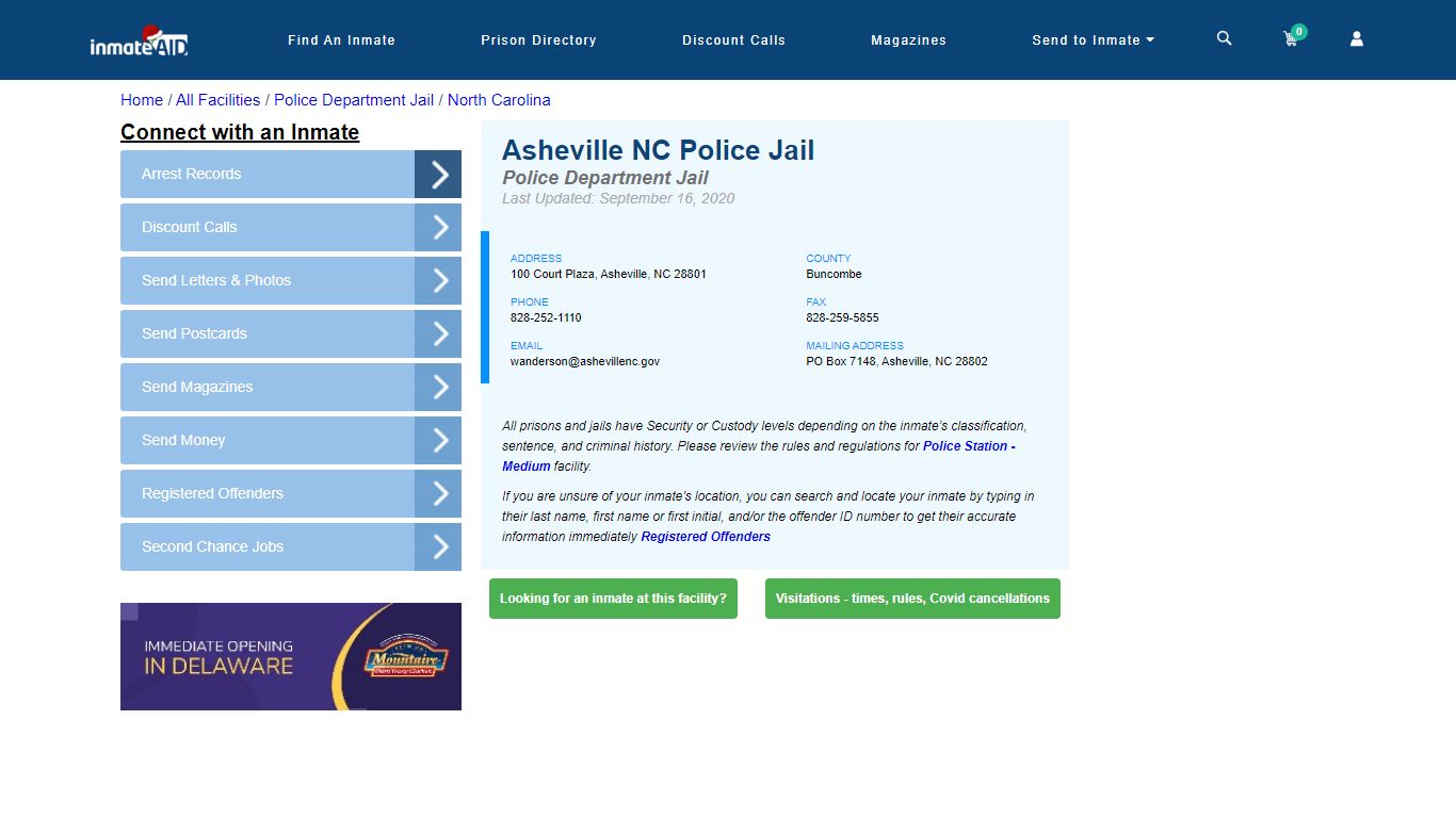 Asheville NC Police Jail & Inmate Search - Asheville, NC